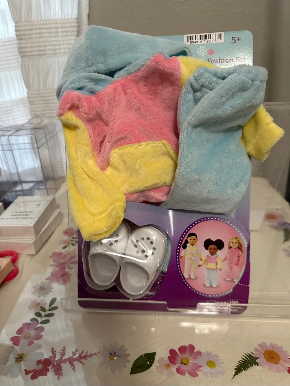Plush Pastel Doll Outfit Set with White Clogs NWT